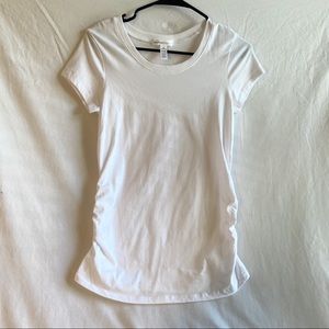 White Maternity Ruched T-shirt